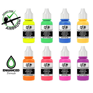 Airbrush Acrylic Neon Paint Set Of 8 Colors