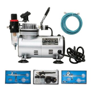 Professional Airbrush Compressor & Kit with 3 Dual-Action Spray Airbrushes