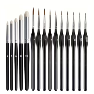 15 pc Miniature Paint Brushes Set | Ergonomic Triangular Handles