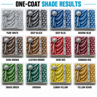 One-coat Flow Shade results across the twelve colors in the paint set