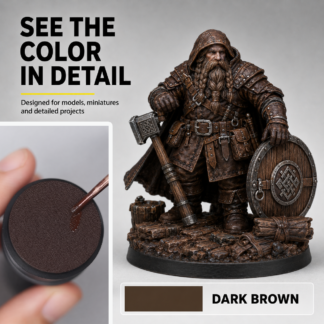 Dark Brown acrylic model paint used on miniature leather and terrain