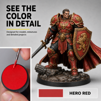 Hero Red acrylic model paint used on miniature armor