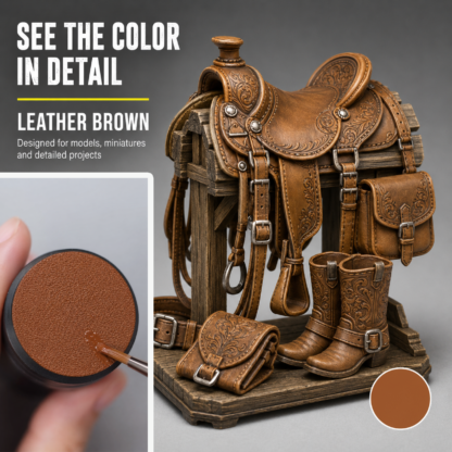 Leather Brown acrylic model paint used on miniature leather details